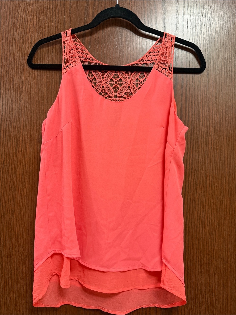Stoosh Coral Crochet-Back Camisole
